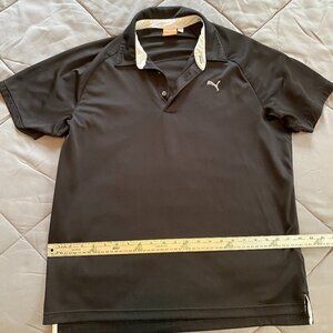 Puma Men’s Black Polo Shirt with Contrast Collar